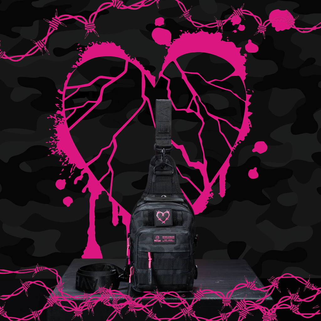 4L Mini Tactical Sling Bag Black Hearts