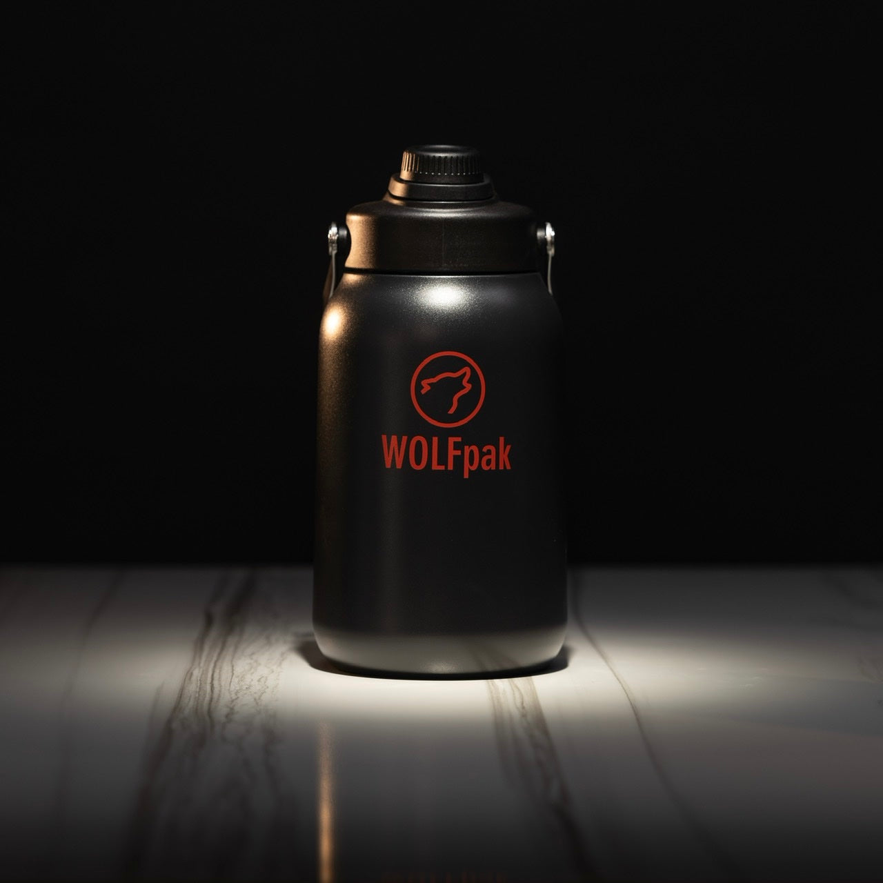 64oz Flask Black Red Letters