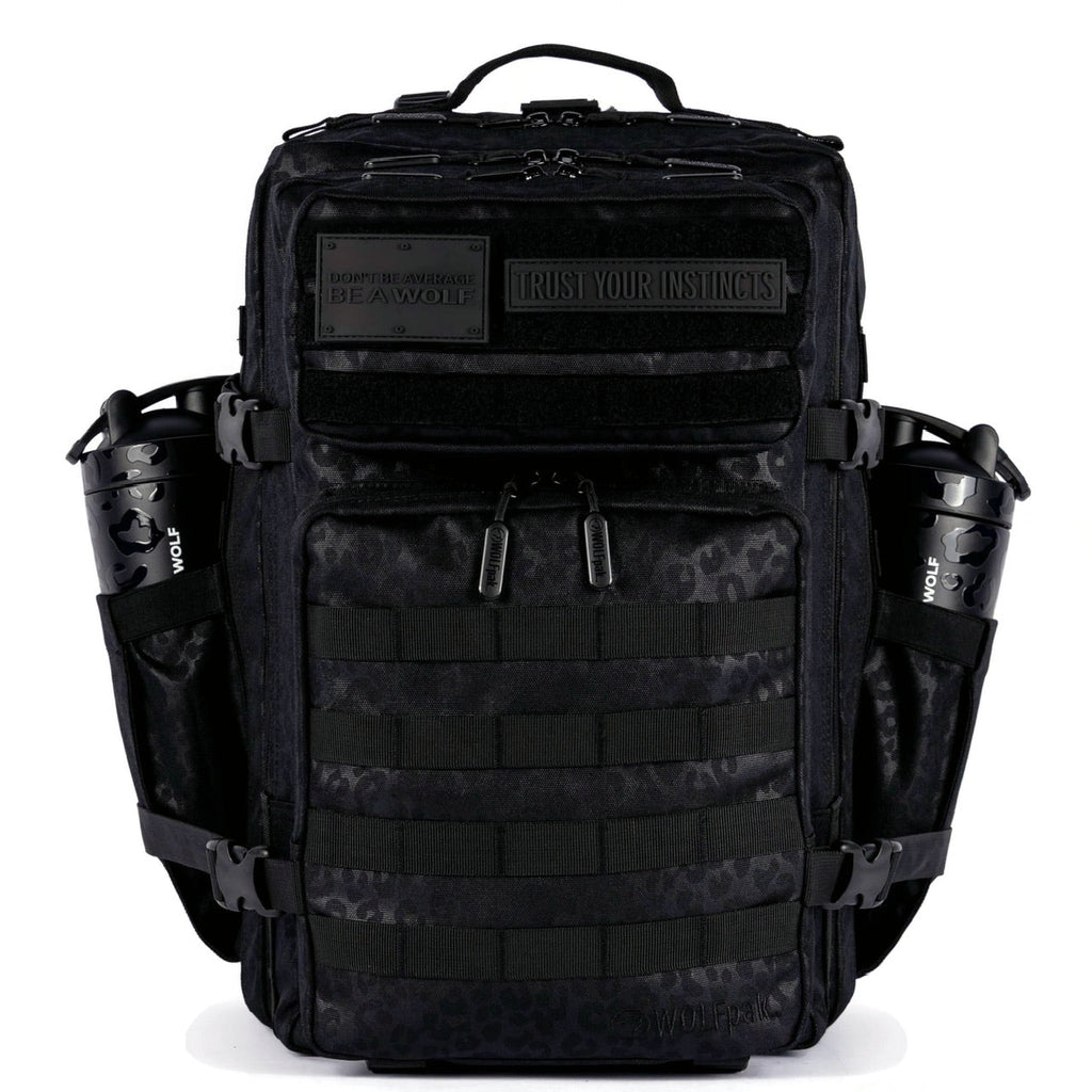 45L Backpack Black Leopard