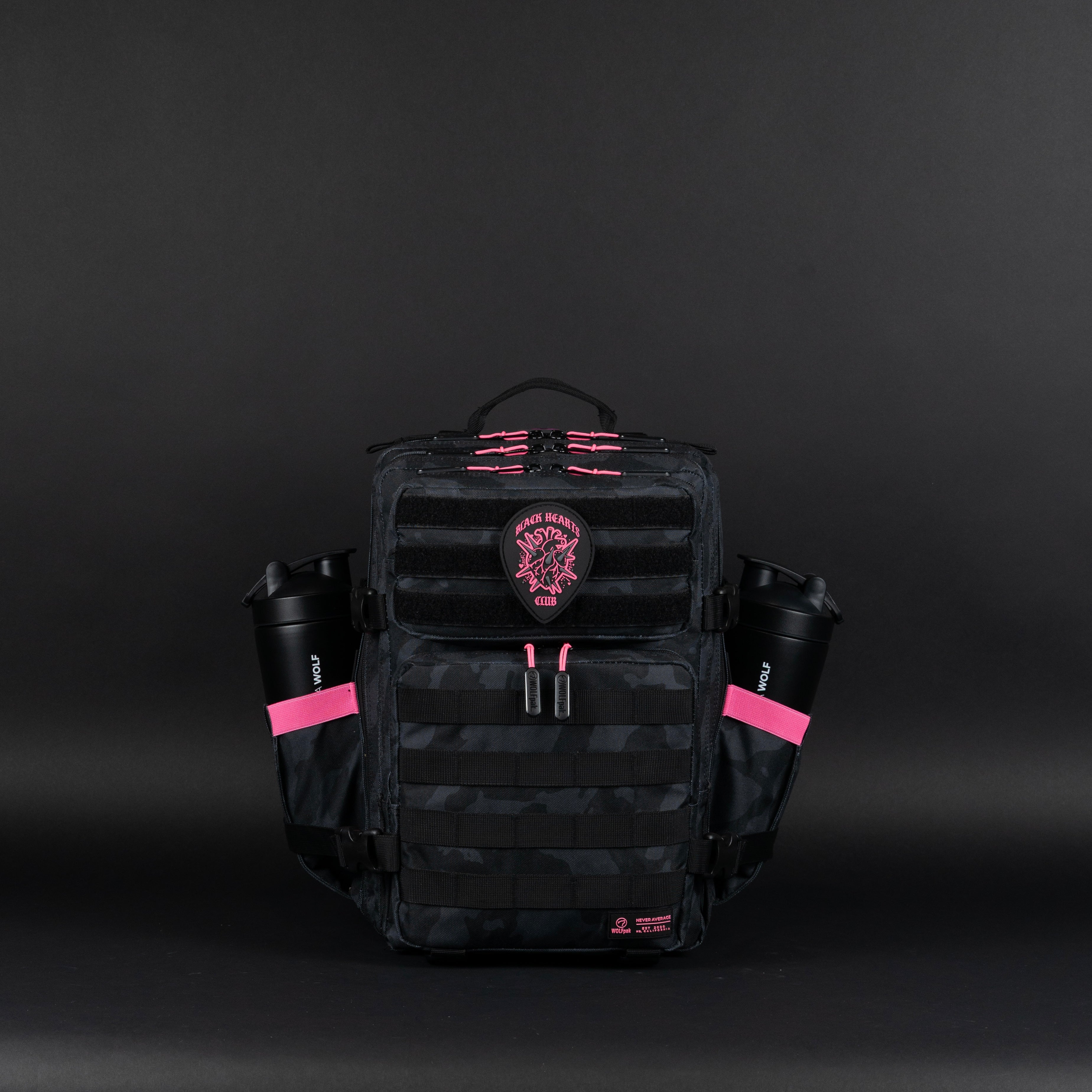 25L Backpack Black Hearts