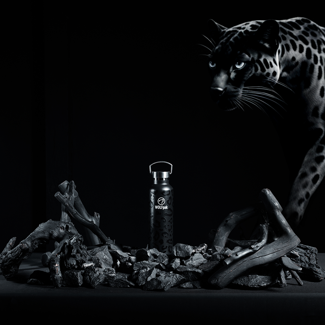 25oz Flask Black Leopard